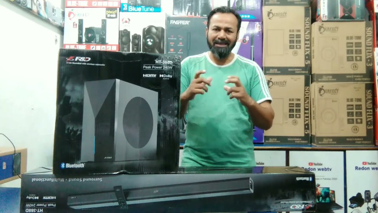 Fenda HT388D | F&D HT388D dolby audio Soundbar | unboxing review 2024 (@redonwebtv7300