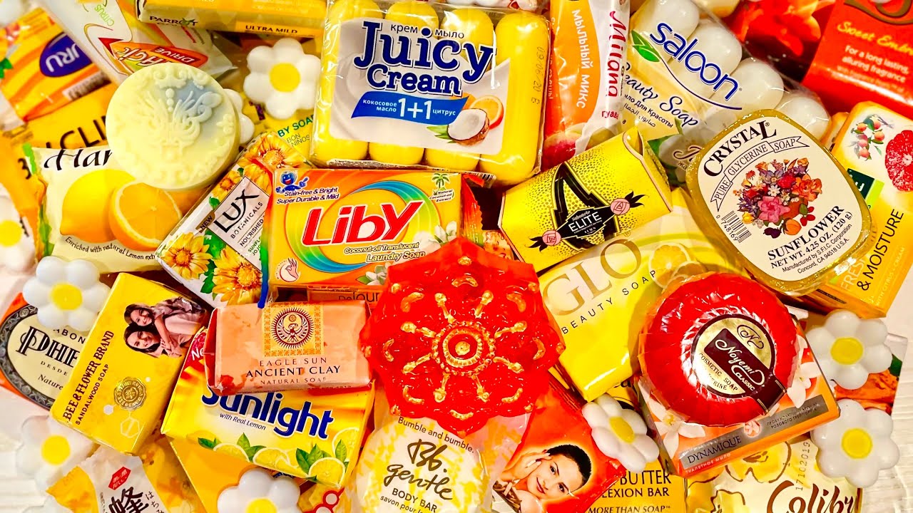 ☀️ Sun in the Garden: ASMR Opening Unwrapping Unpacking International Soaps Shades of Yellow Orange