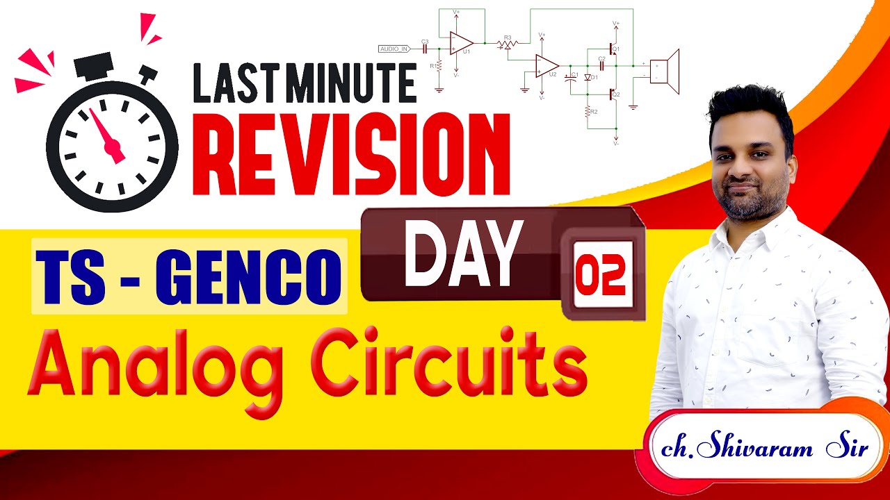 TS GENCO II Last Minute Revision II Analog Circuits  || Day - 02 || SAIMEDHA KOTI - HYD