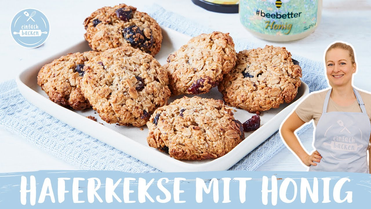 Haferkekse mit Honig 🍯 | ohne Mehl und Zucker | Blitzrezept | Einfach Backen