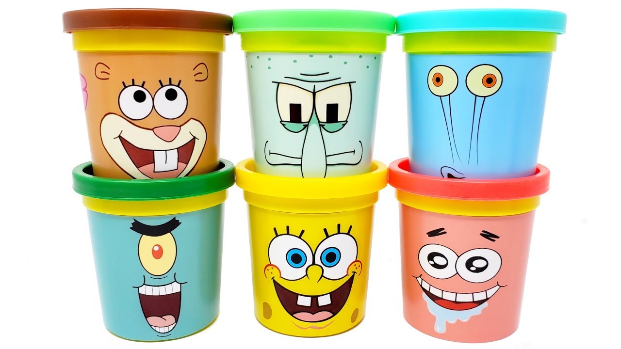 6 Laugh-Out-Loud Spongebob Squarepants Play-Doh Can Heads and Surprise Toys