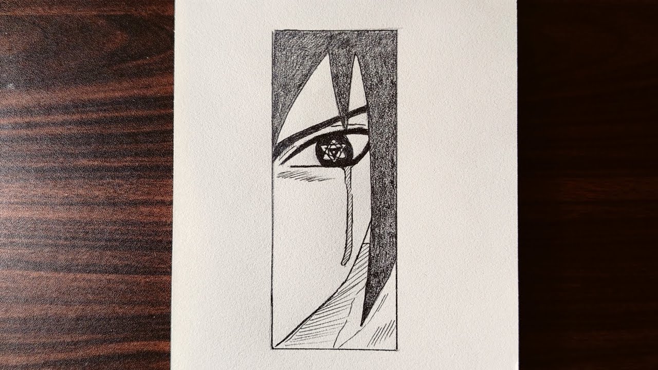 How to draw sasuke sharingan eye step by step | easy to draw eyes for beginner 