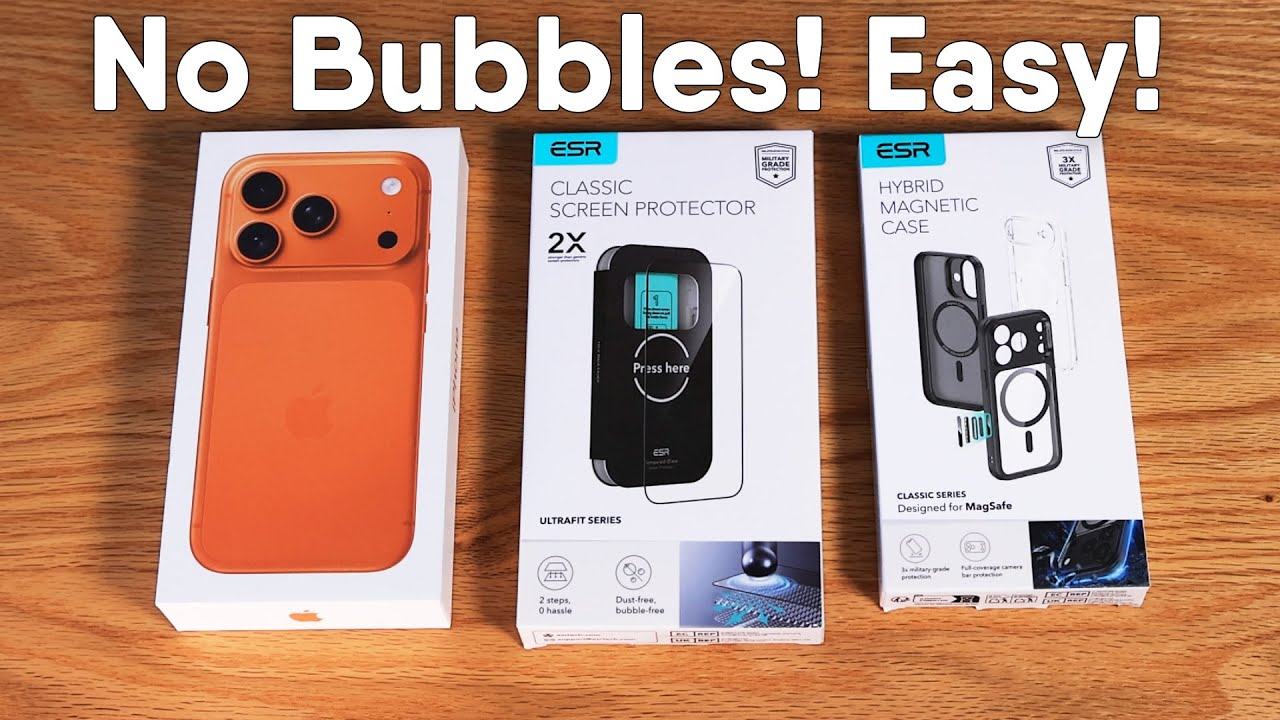 Защитная пленка ESR для iPhone 17 Pro с лотком Ultra Fit и гибридным чехлом — идеальная и простая...