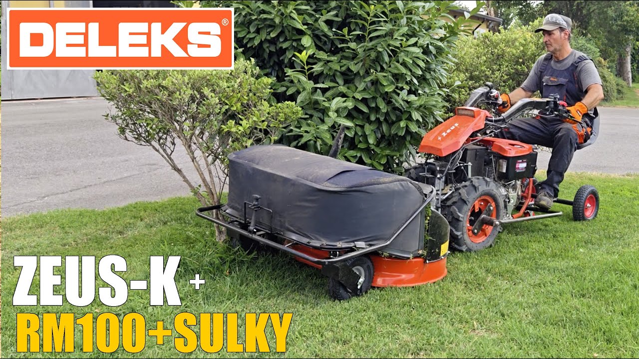 Motocoltivatore DELEKS ZEUS-K con piatto tagliaerba e Sulky