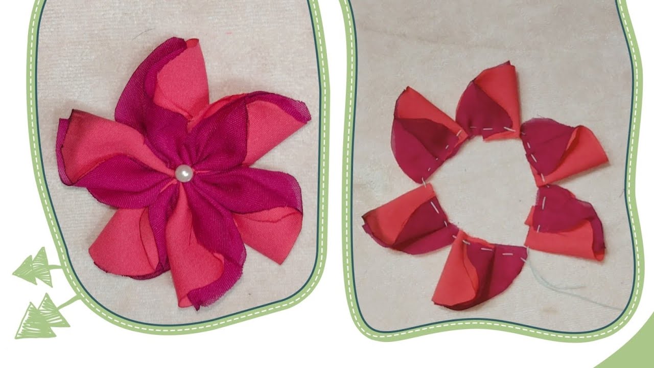 Cloth flower design. Fabric flower.
