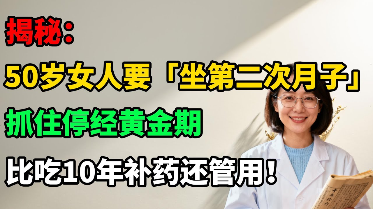 揭秘：50歲女人要「坐第二次月子」！抓住停經黃金期，比吃10年補藥還管用！