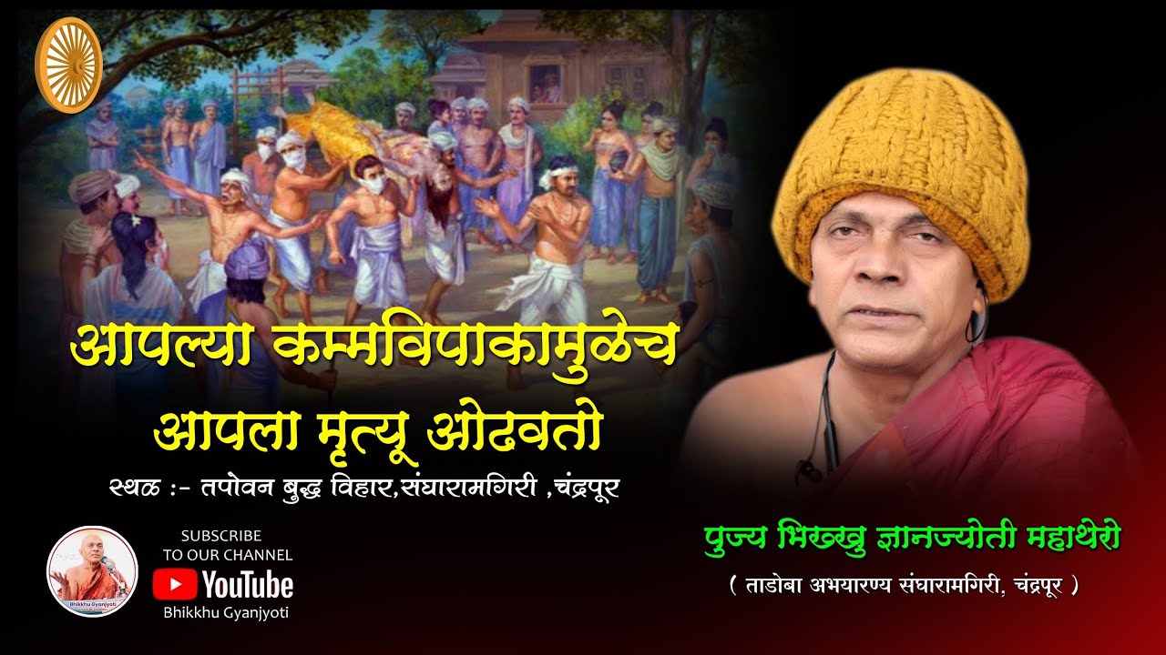 आपल्या कमविपाकामुळेच आपला मुत्यु ओढवतो🔥 ।। पुज्य भिख्खु ज्ञानज्योती महाथेरो।।संघारामगिरी ,चंद्रपूर