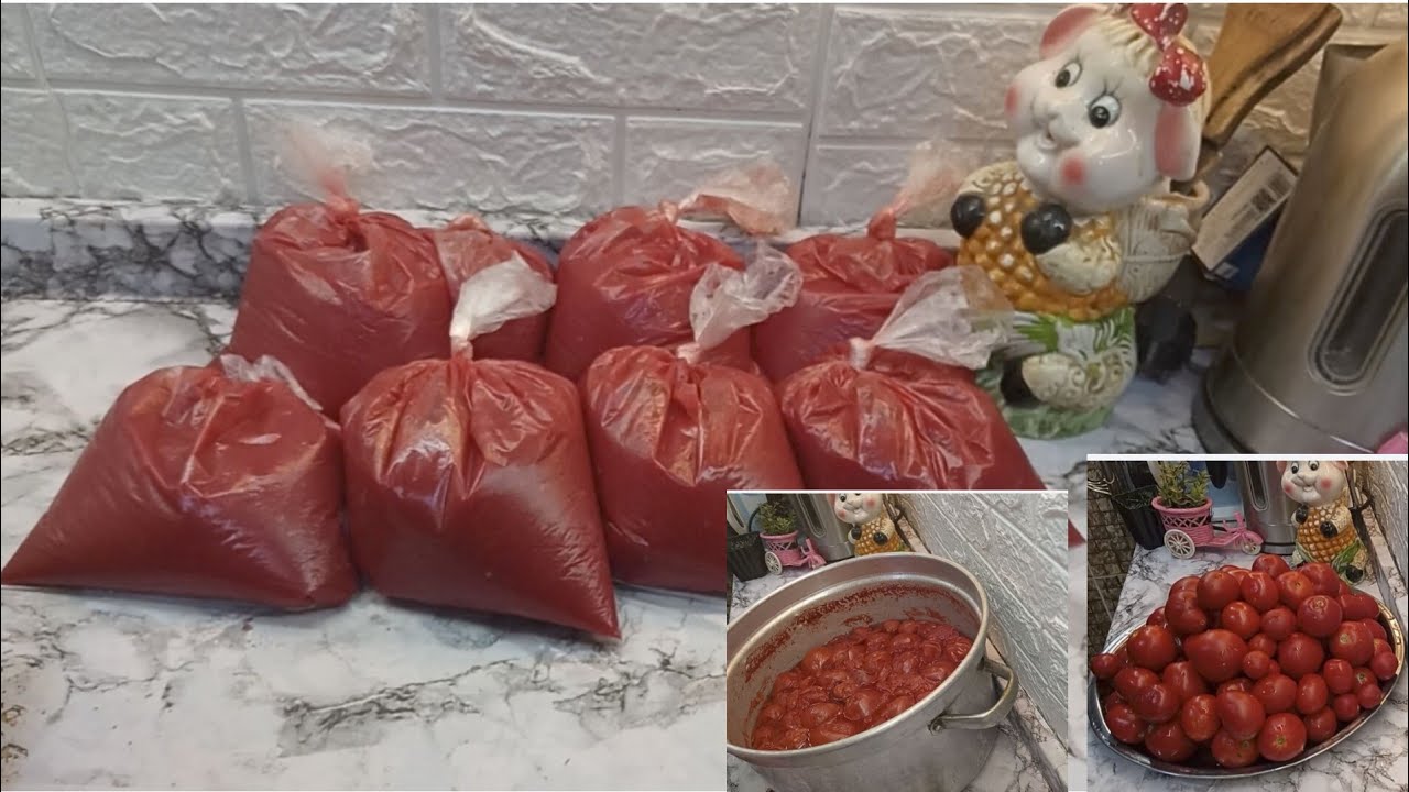 صلصة طماطم بيتي مظبوطة وسر اللون المميز بدوون مواد حافظة 👌اول تفريزات رمضان 