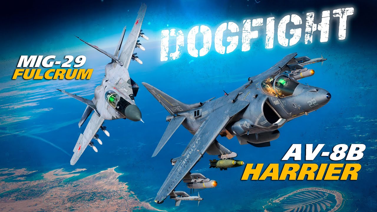 VIFFING | AV-8B Harrier VS Mig-29 Fulcrum Dogfight | Digital Combat Simulator | DCS 
