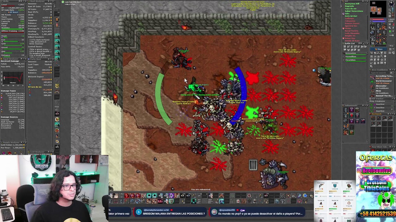 El Peluca level 1000 responde preguntas de tibia Farmeando el Set!