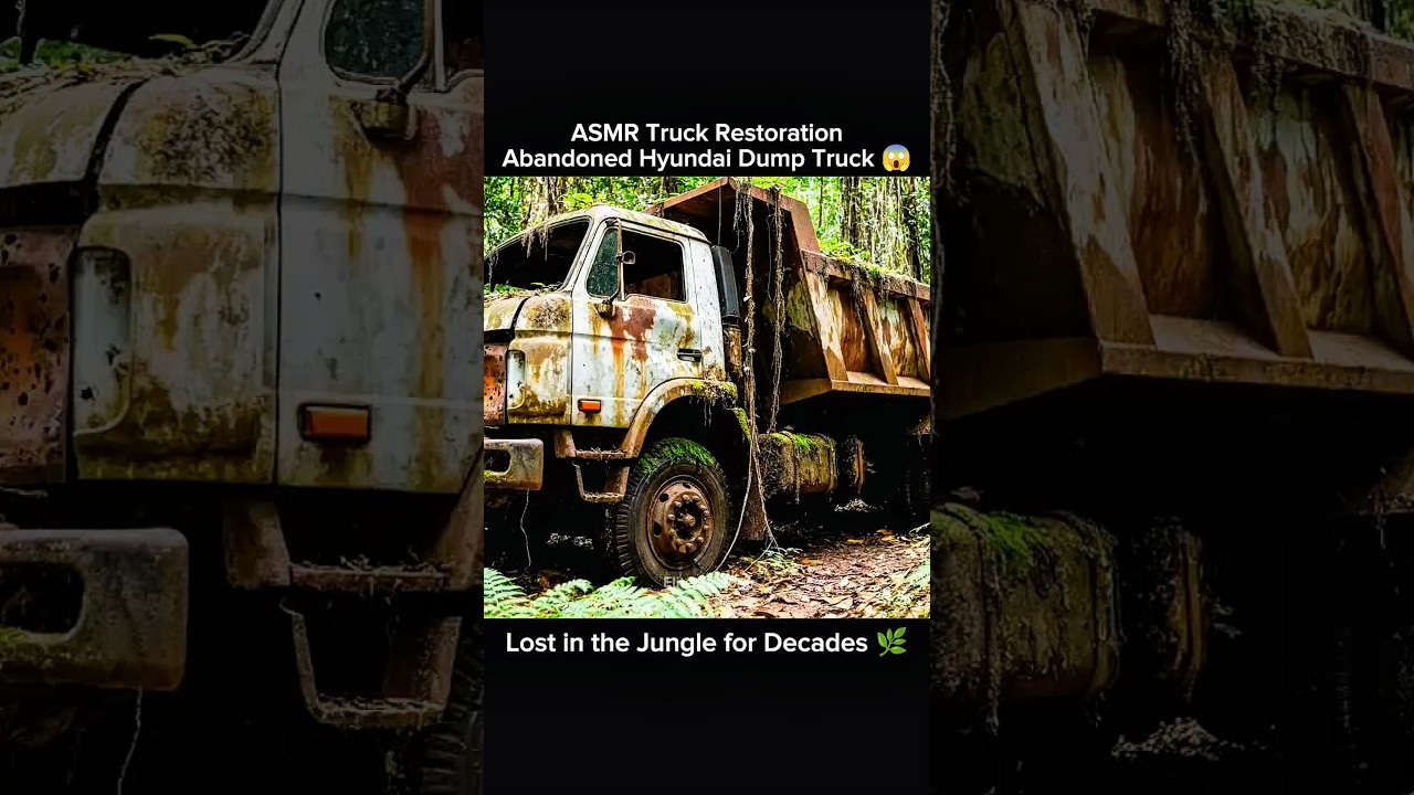 ASMR Truck Restoration | Abandoned Hyundai Dump Truck 😱 Lost in the Jungle 😳 #restoration #dumptruck