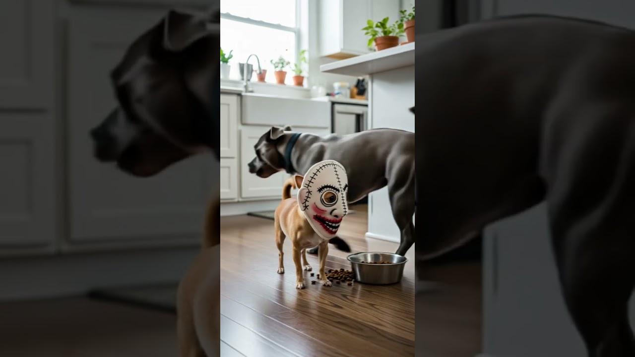 Chihuahua Pranks Bully Puppy with HORROR Mask Watch the Puppy Freak Out 