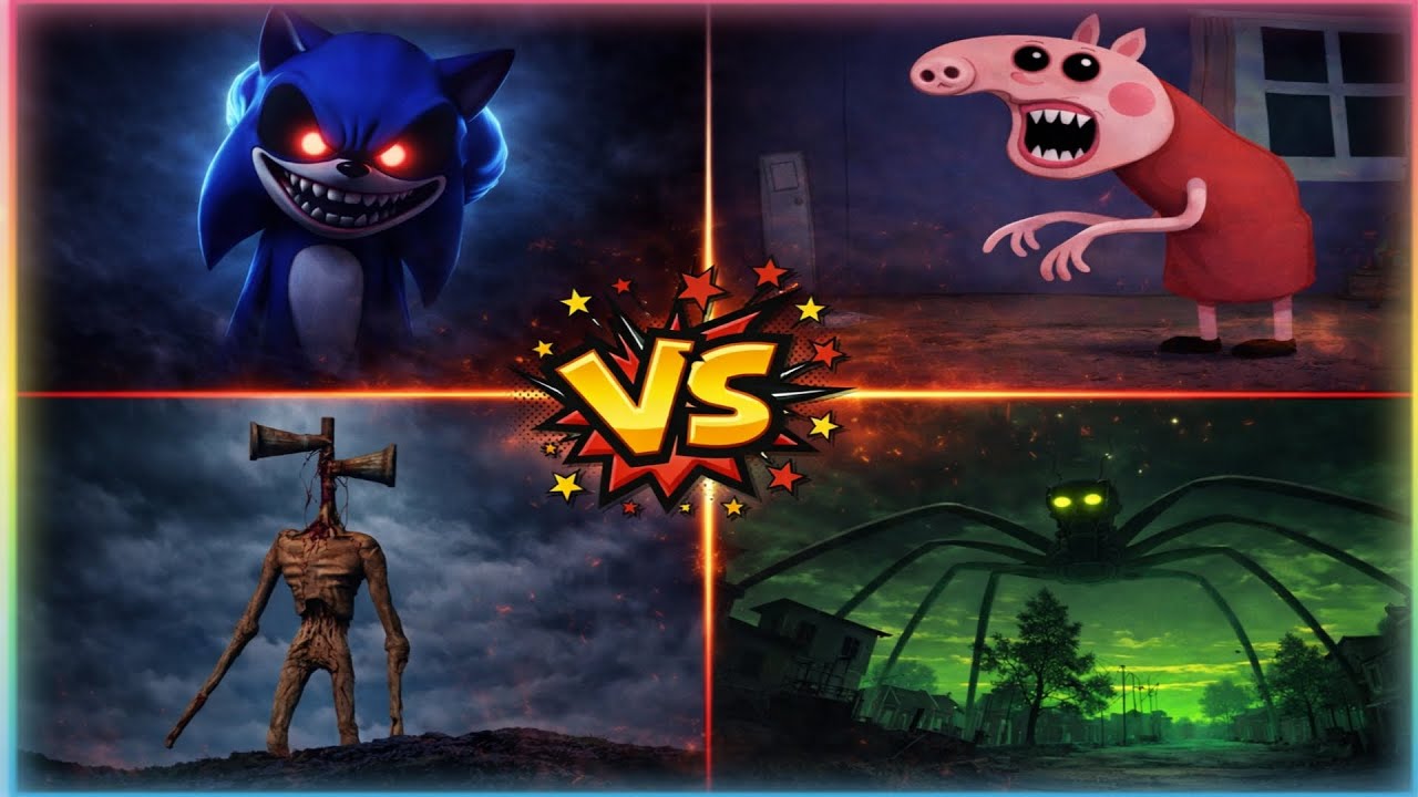 SONIC.EXE 🆚 SCHOOL BUS 🆚 SIREN HEAD 🆚 PEPPA PIG.EXE - Tiles Hop Edm Rush❗