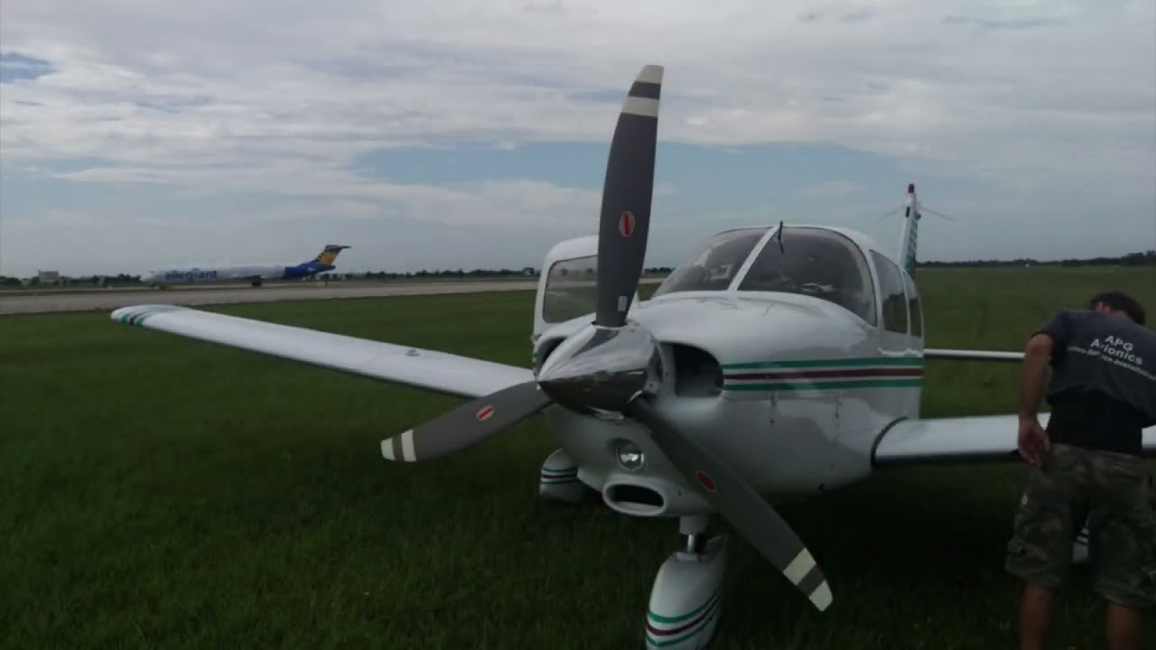 Piper Dakota Blown Off By MD-83 Jet Blast at Punta Gorda Airport, Florida (June 17, 2016)