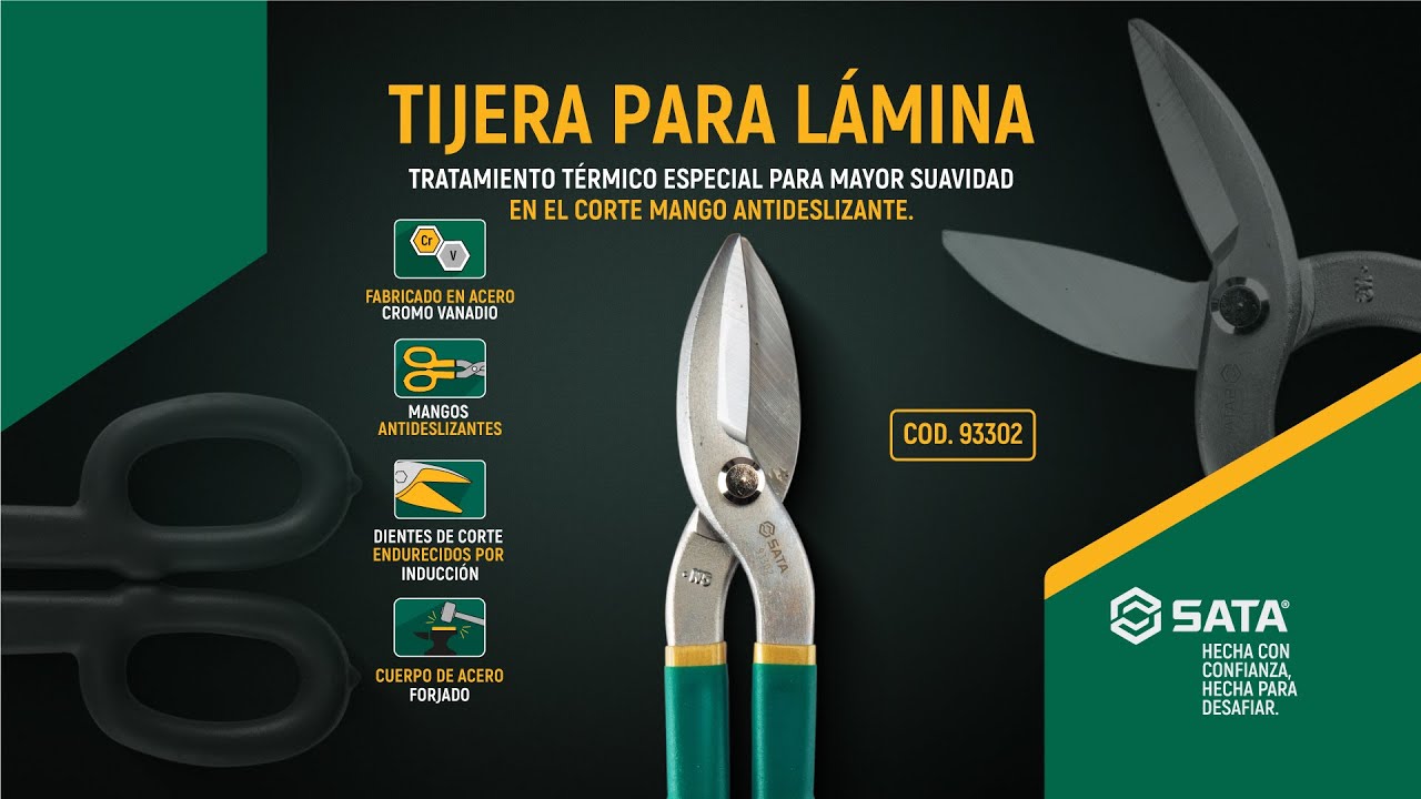 Tijera para cortar l&aacute;mina met&aacute;lica en el taller  | SATA&reg; Tools Colombia