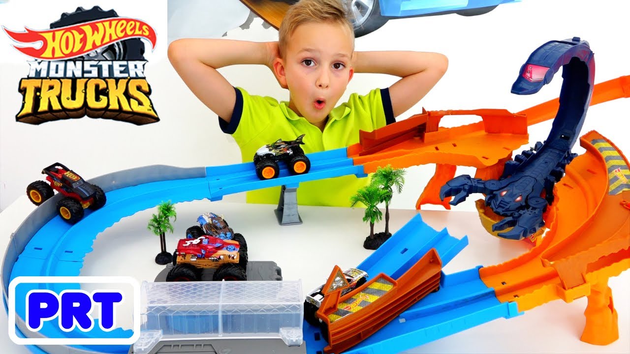 Vlad e Niki colecionam carros de brinquedo Hot Wheels Monster Trucks