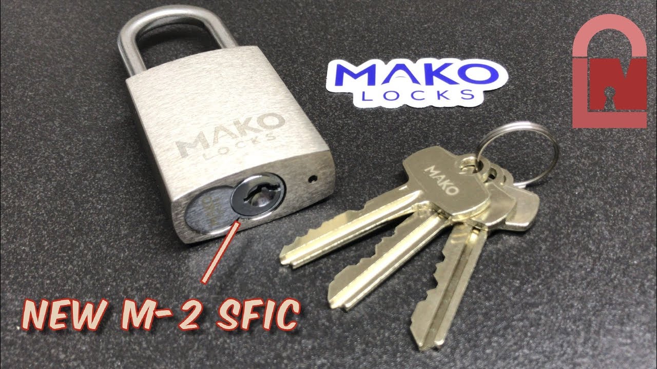 New Mako Model 128 Padlock with M-2 System SFIC Core Pick and Gut
