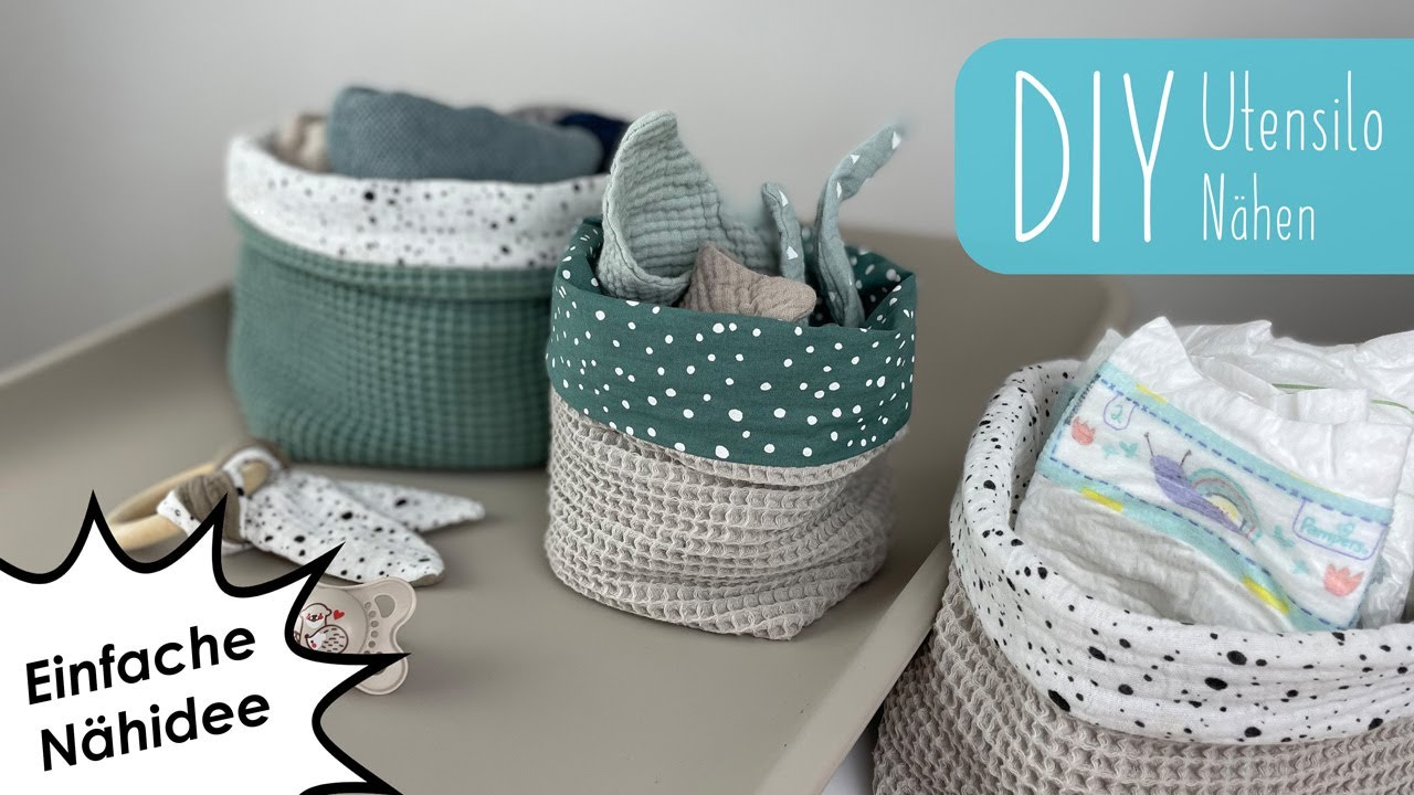DIY Utensilo selber N&auml;hen | Wickeltisch | Geschenke | Stoffk&ouml;rbchen