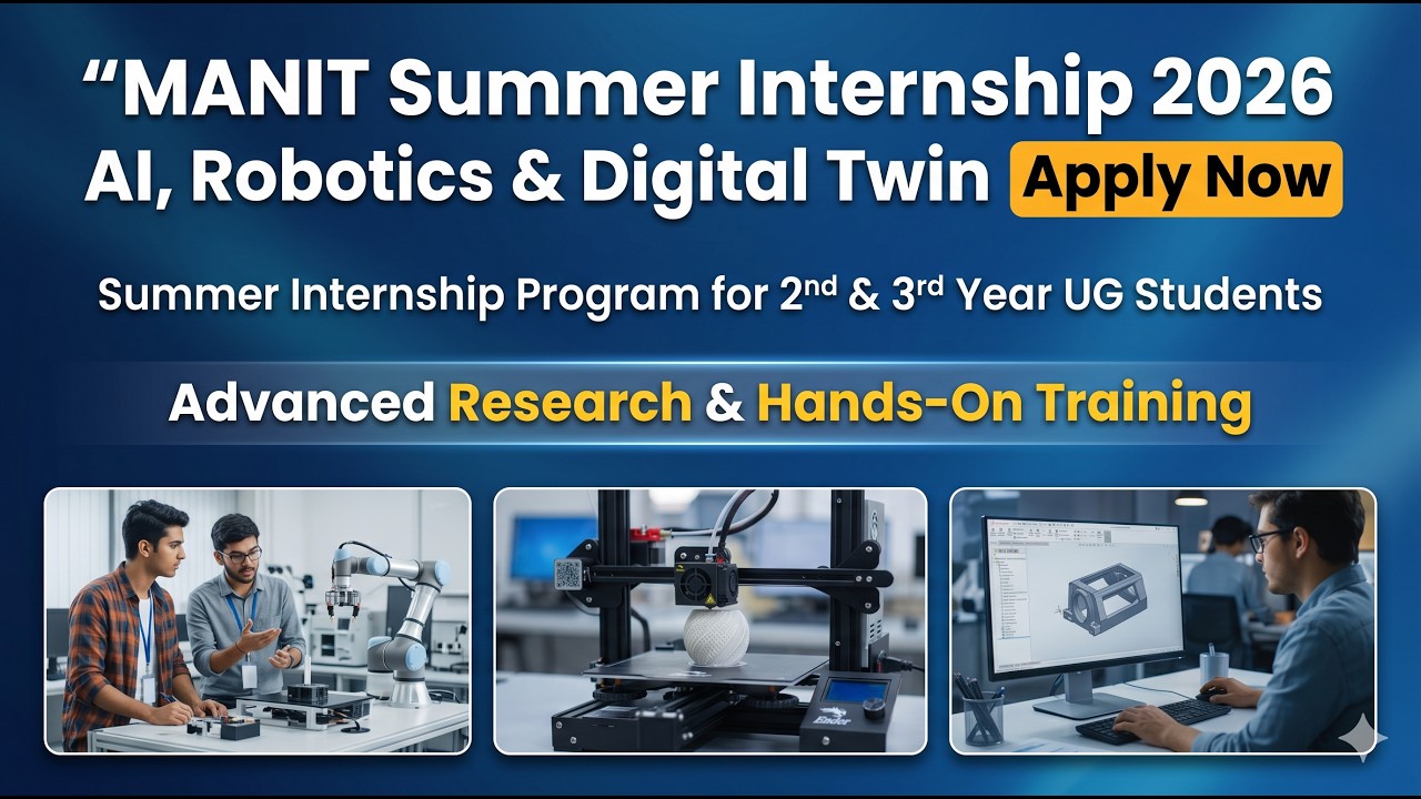 MANIT Bhopal Summer Internship 2026 🔥 | AI, Robotics & Digital Twin 😳 | Full Apply Process
