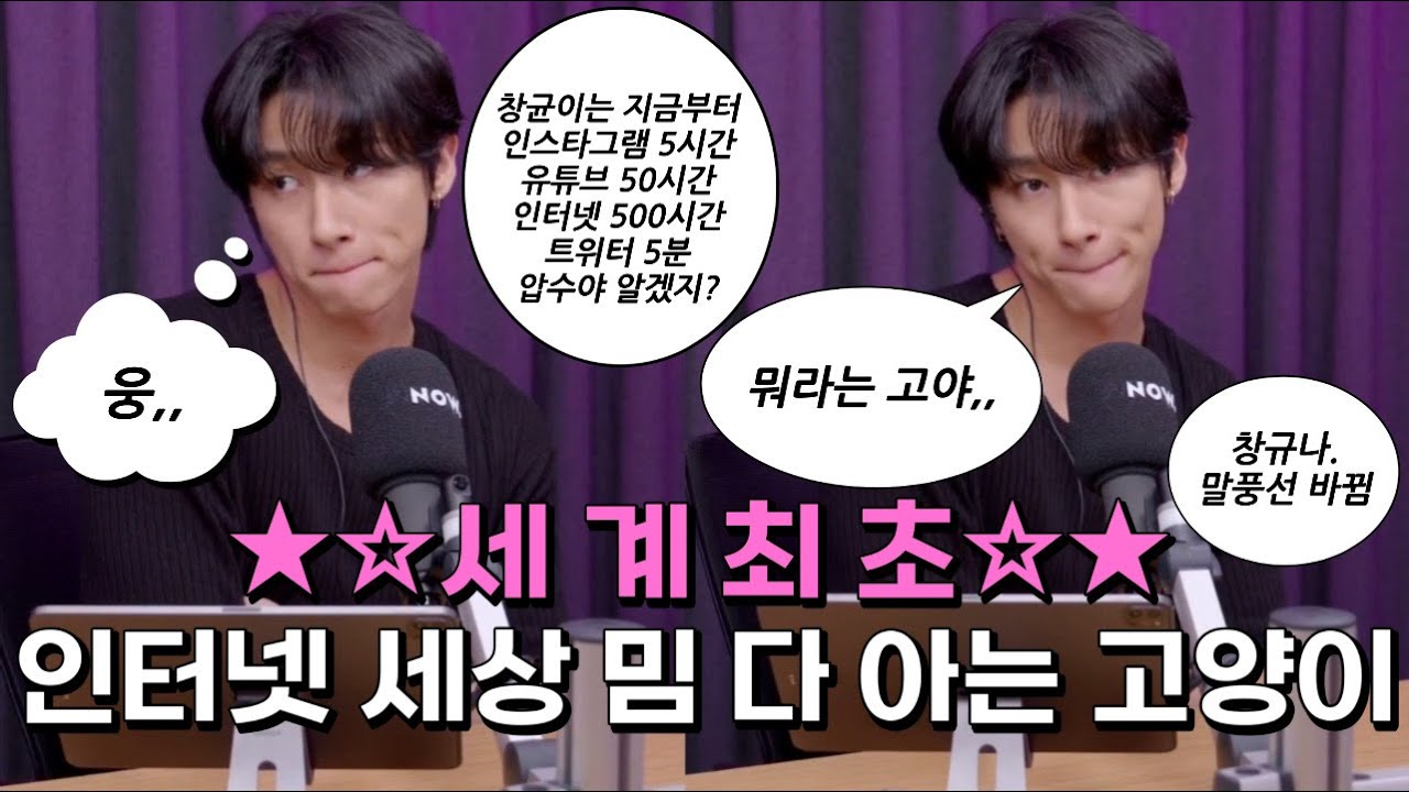 [몬스타엑스/아이엠] 세계 최초 인터넷 세상 밈 다 아는 고양이 | 임창균 유튜브 50시간, 인터넷 500시간, 트위터 5분 압수.