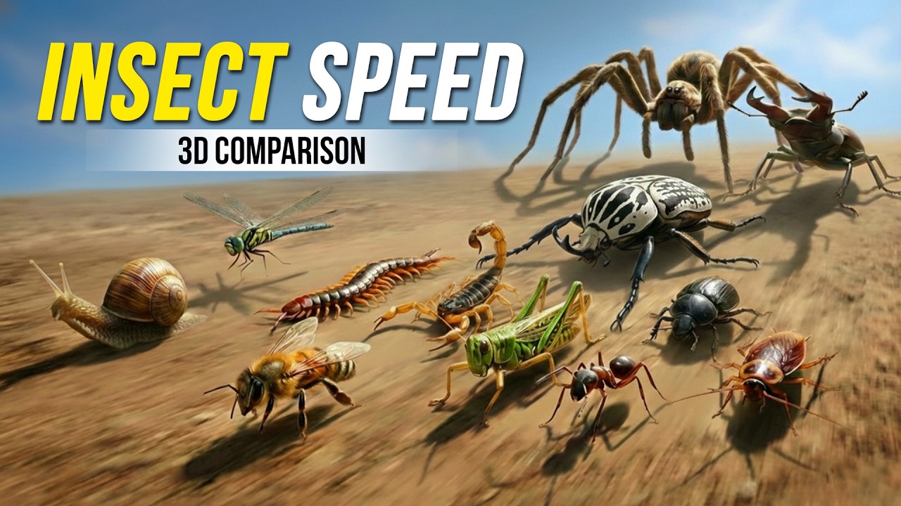 FASTEST Insect Speed: 3D Comparison | Mosquito vs Dragonfly  🐝💨