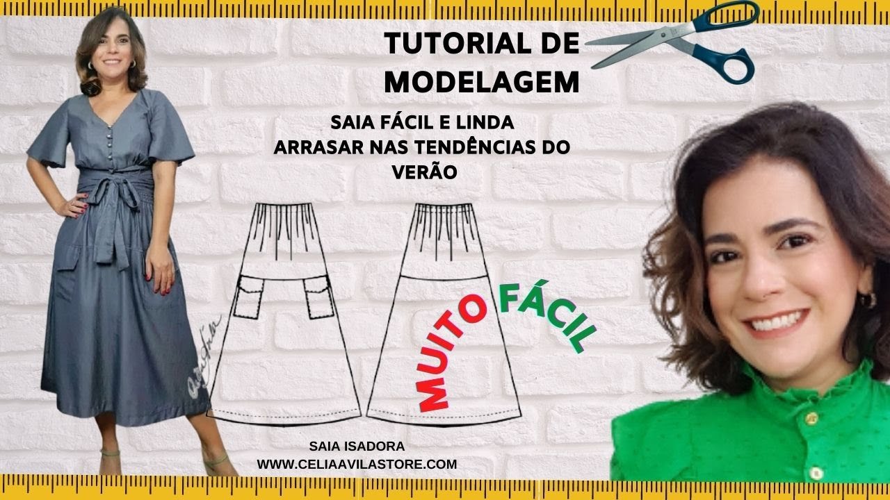 Como FAZER SAIA EVASÉ de ELÁSTICO SUPER FÁCIL com CÉLIA ÁVILA