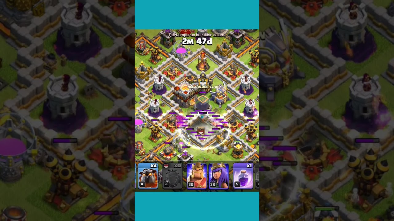 Combo Wizard Blimp Attack Town Hall 11 Base || Clash Of Clans #shorts #ngeshortsbareng #coc