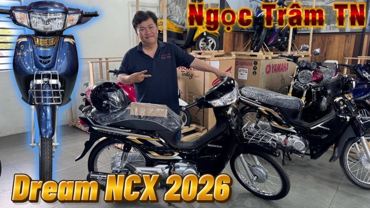 Soi cận cảnh Dream NCX 2026 đen quyền lực, số khung cực chất!