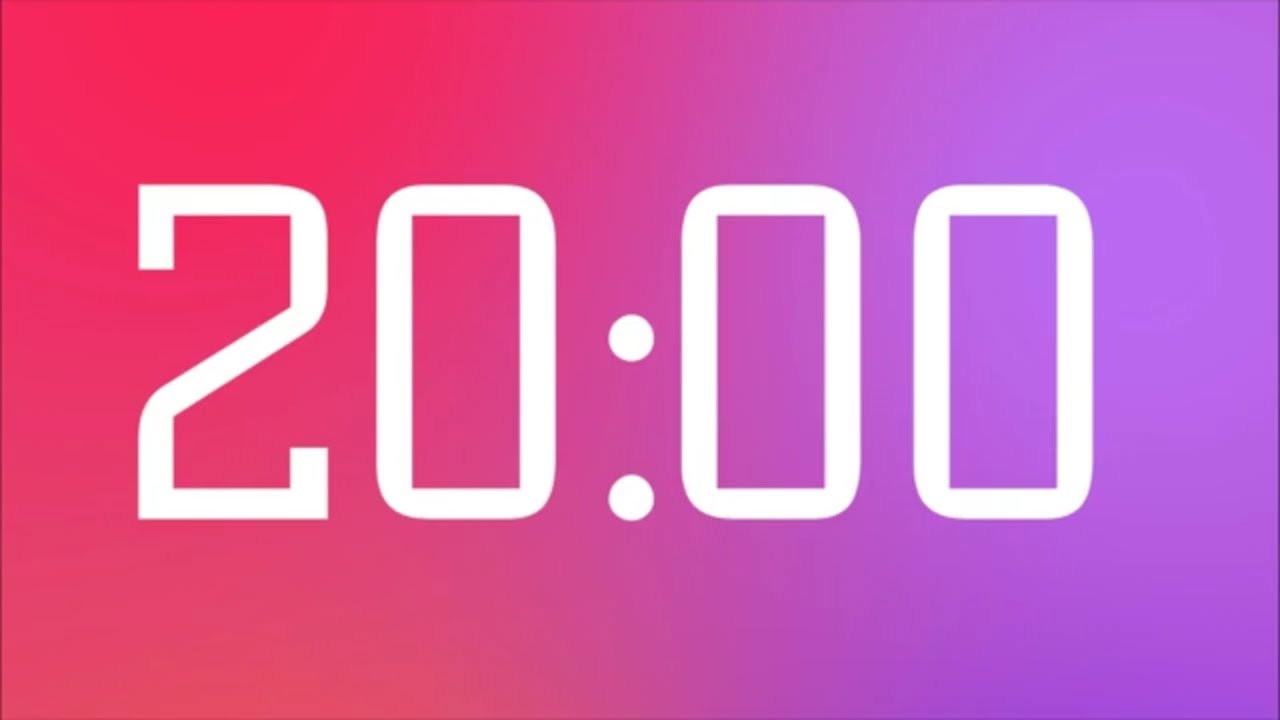 20 Minute Timer Countdown - Silent and Colorful