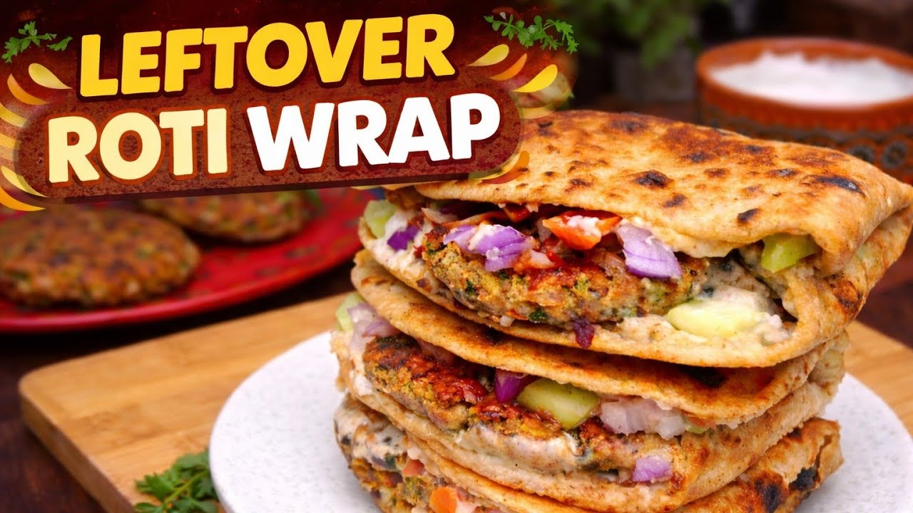 बची हुई रोटियों से ऐसा मजेदार नास्ता की खाकर किसी को यकीन नहीं होगा | Leftover Protien Roti Wrap