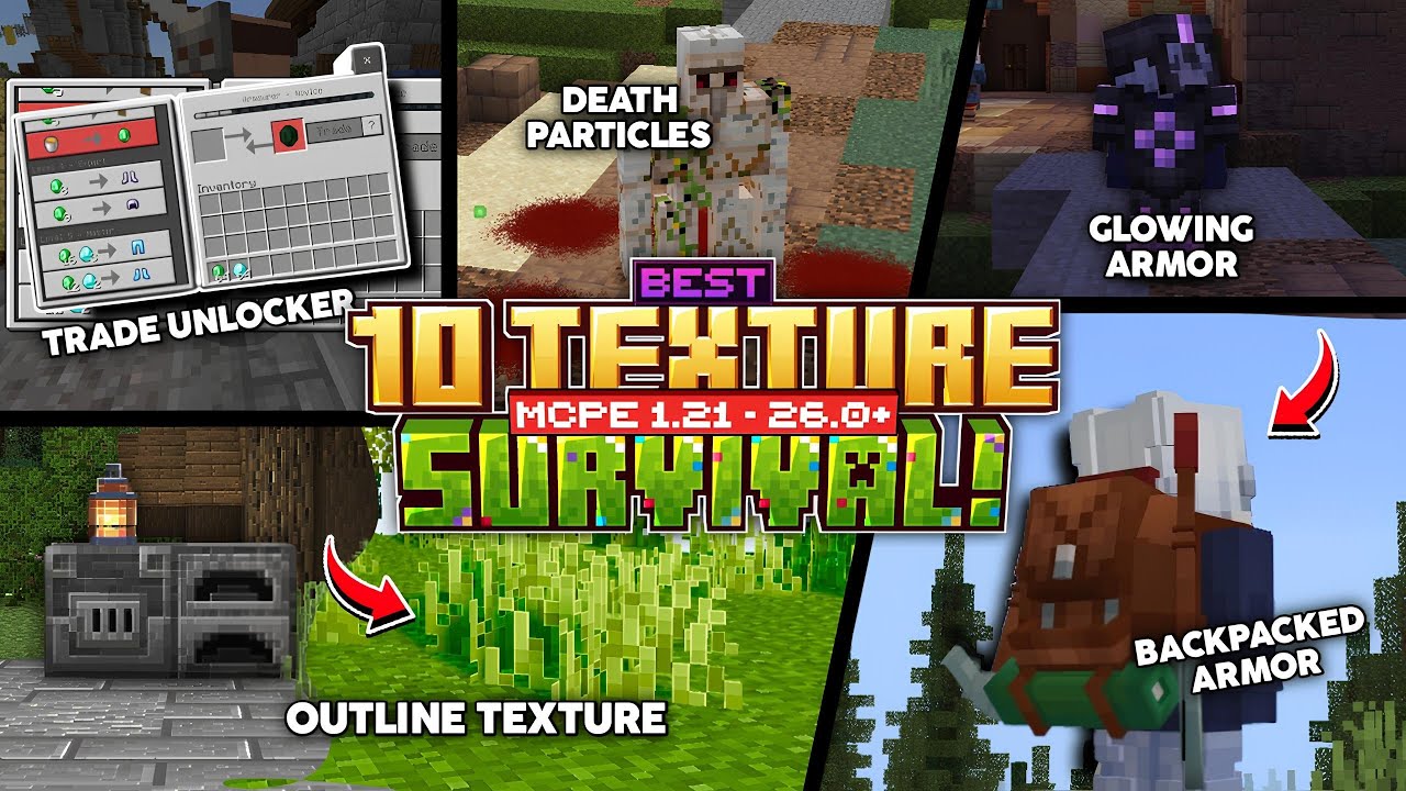 BEST‼️ TEXTURE PACK SURVIVAL MCPE RINGAN NO LAG (MCPE 1.21 - 26.0+) 