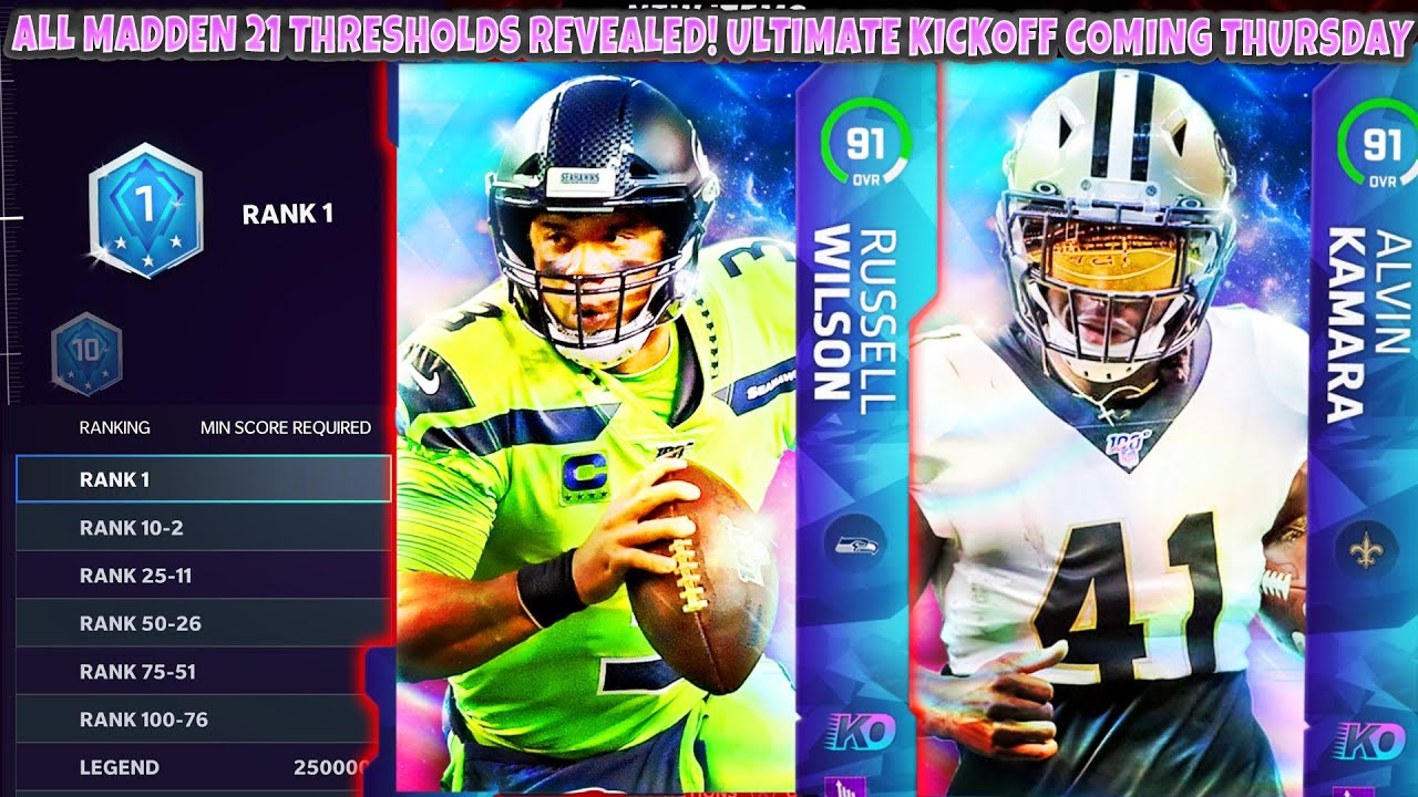 ALL MADDEN 21 THRESHOLDS REVEALED! ULTIMATE KICKOFF COMING THURSDAY! SOLO BATTLES BACK! | MADDEN 21
