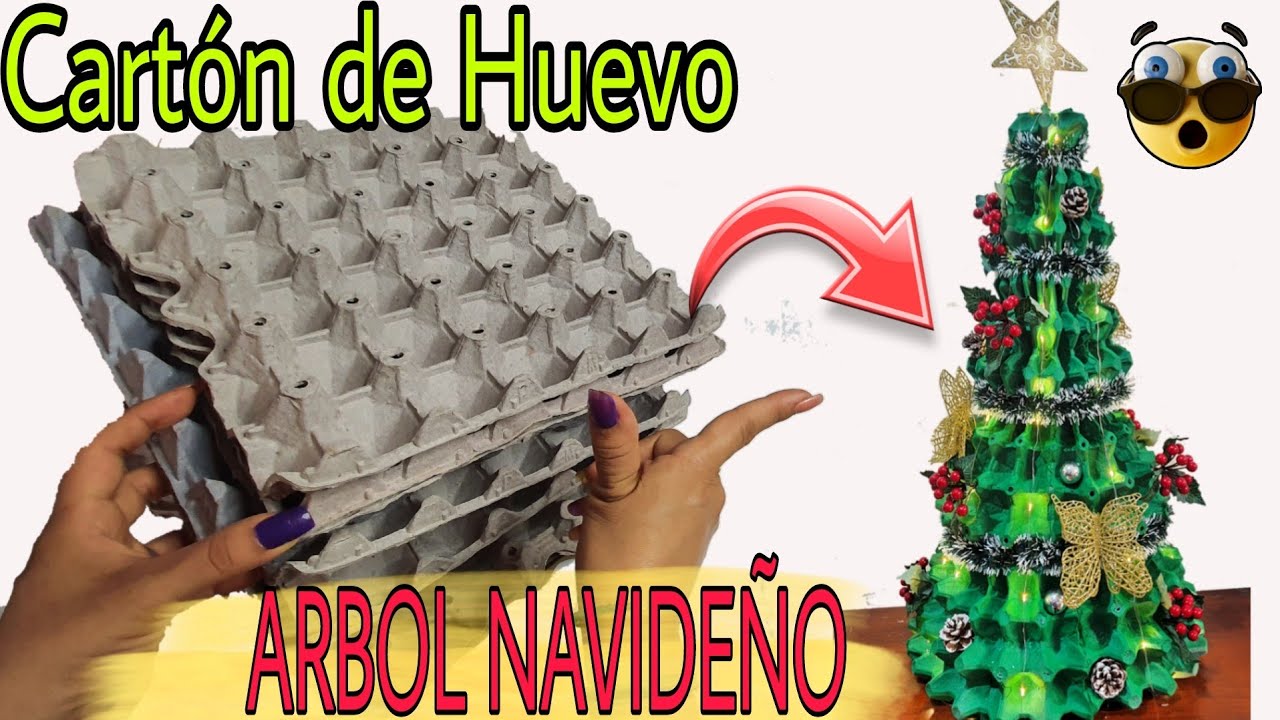 Crea ÁRBOL NAVIDEÑO GRANDE 🎄Usando CARTÓN de HUEVO Idea Fácil, Original y Económica |Cubeta de Huevo