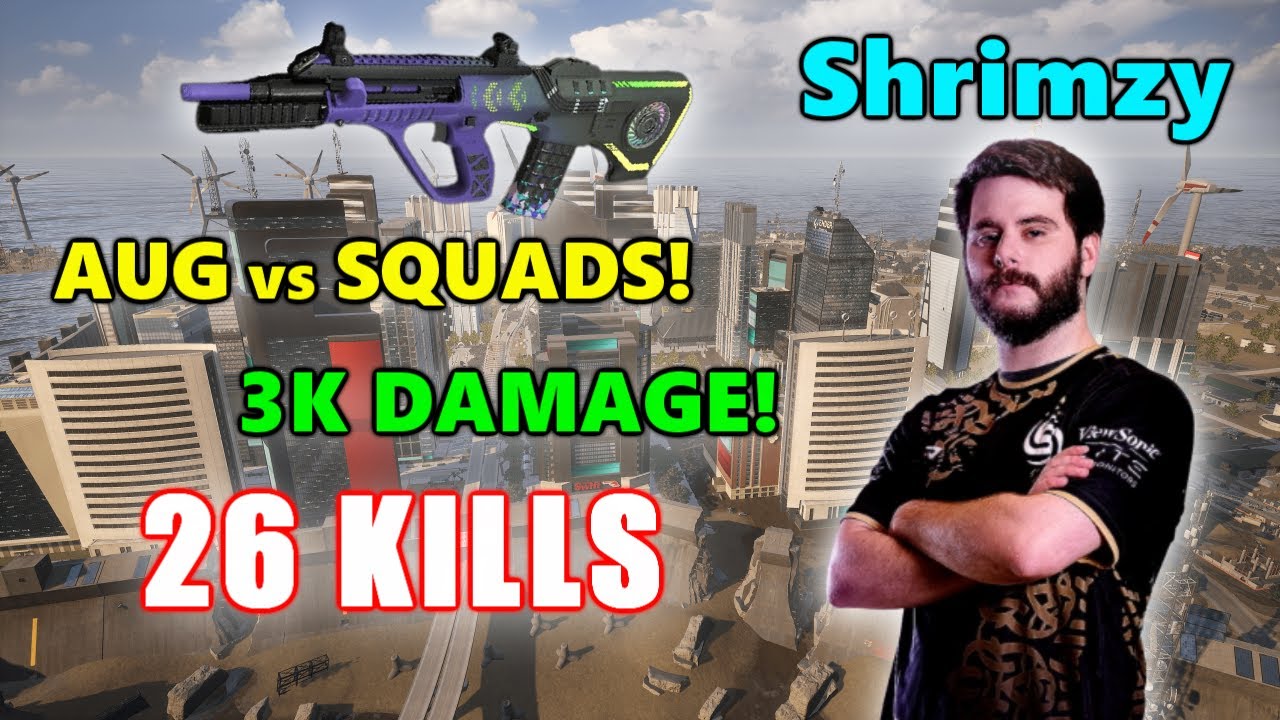 Soniqs Shrimzy - 26 KILLS (3K DAMAGE) - EPIC GAME! - AUG vs SQUADS! - PUBG