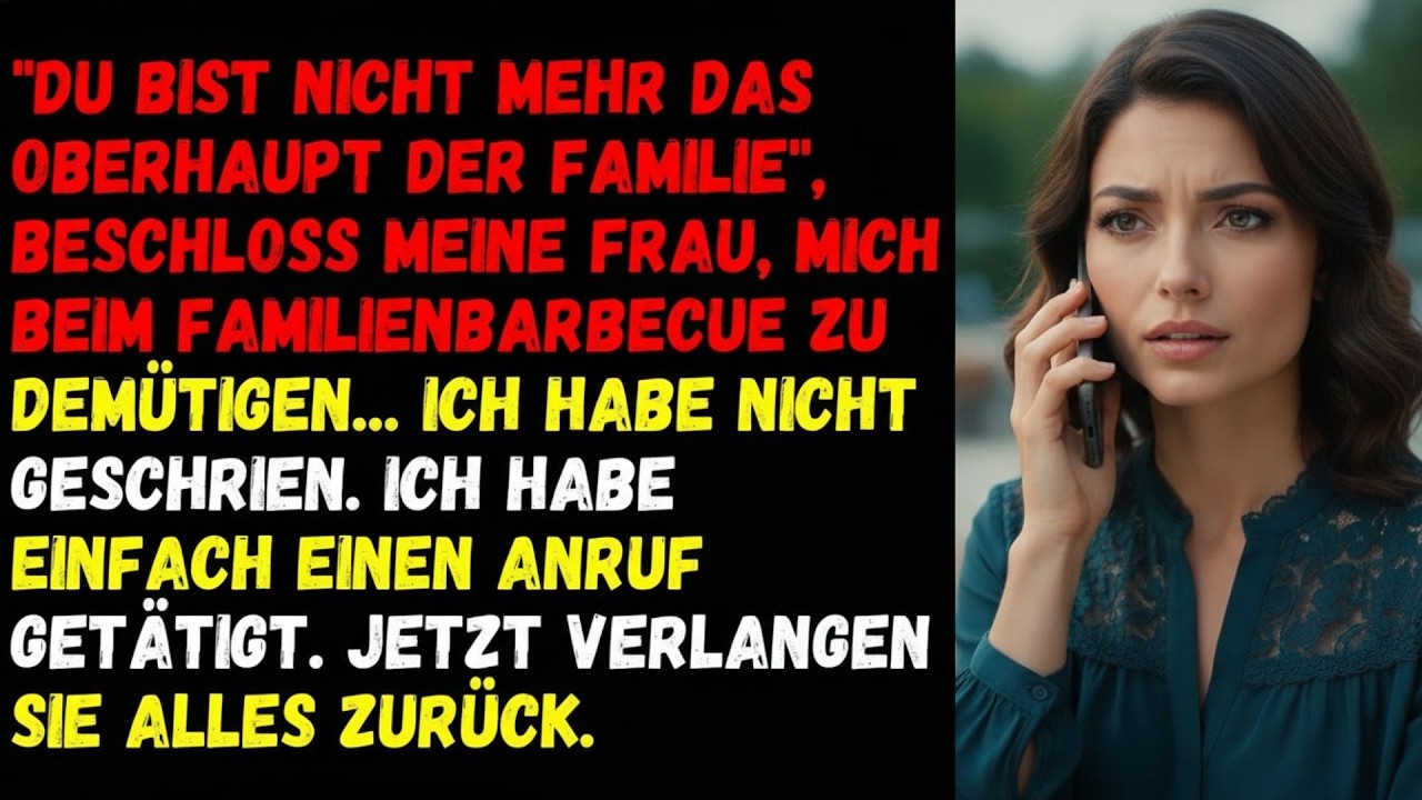 🦋Du bist nicht mehr das Oberhaupt der Familie , beschloss meine Frau, mich beim🦋