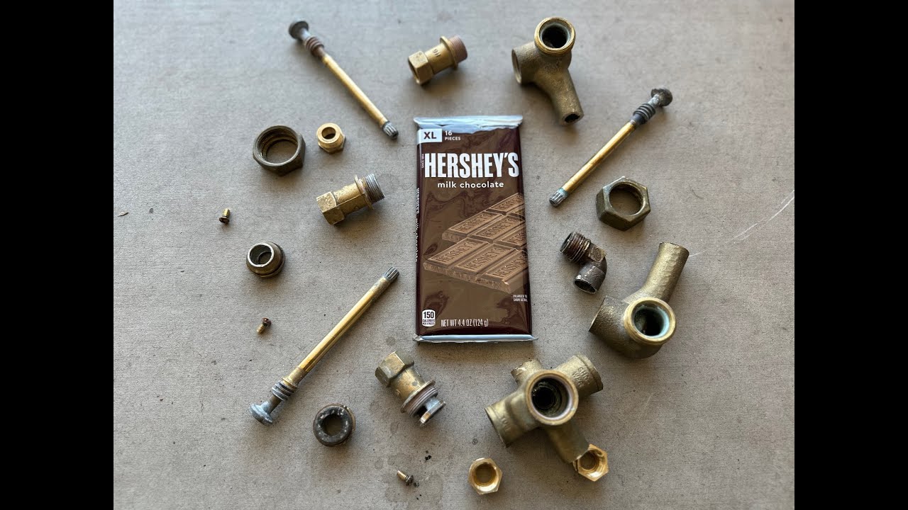 Hershey's Bar Brass Casting - Sand Casting a Hershey's Chocolate Bar - Brass Scrap to Treasure - TGS