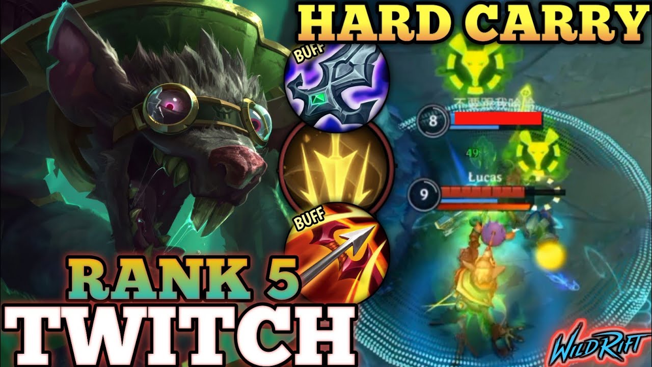 TWITCH HARD CARRY MVP PLAY! ANNOYING ATTACK SPEED DAMAGE - TOP 5 GLOBAL TWITCH BY Lucas - WILD RIFT