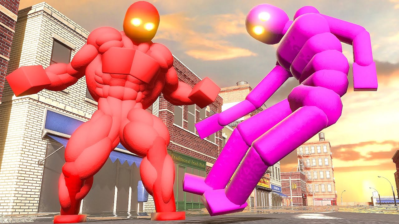 Super Strength NPC Attacks the Smart AI Town! (with Active Ragdoll Physics)