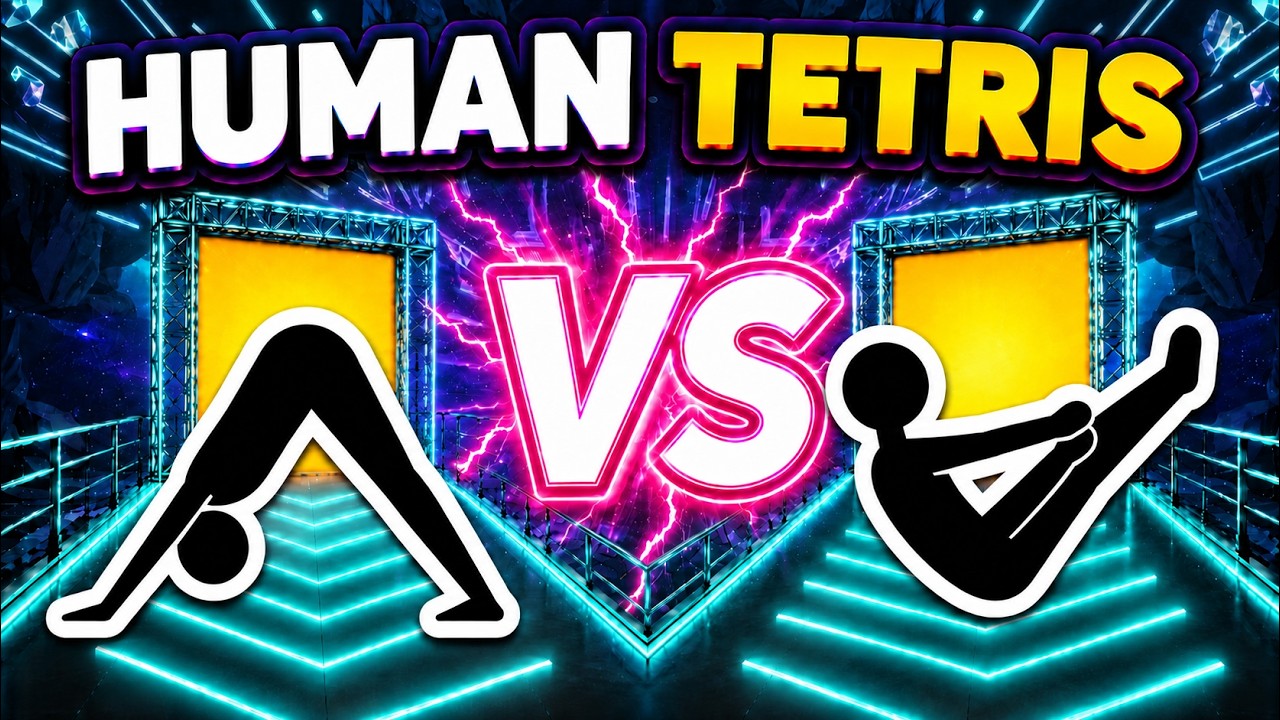 HUMAN TETRIS Duel | 🔥 2 Player PVP Showdown | Immersive Interactive Warm-Up