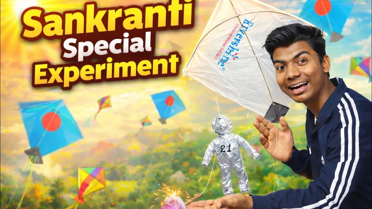 White Kite ke Niche Putla 😱 | Sankranti Special Experiment# YouTube# makar Sankranti 🪁#Kite...