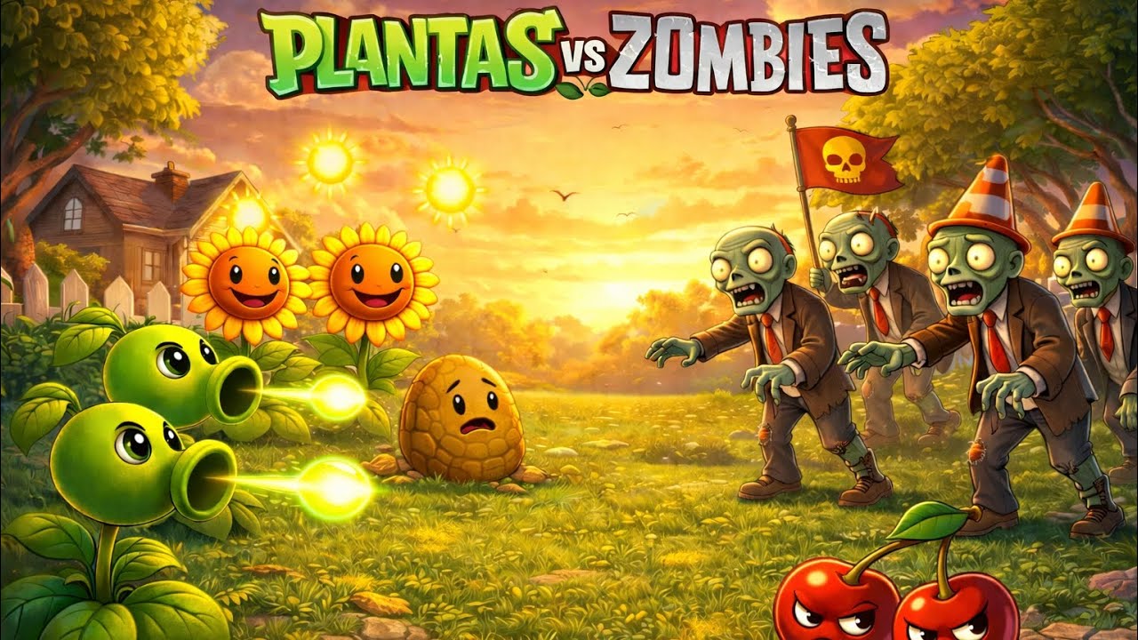 Plantas vs zombies parte 2, los zombies noobs me atacan🔥