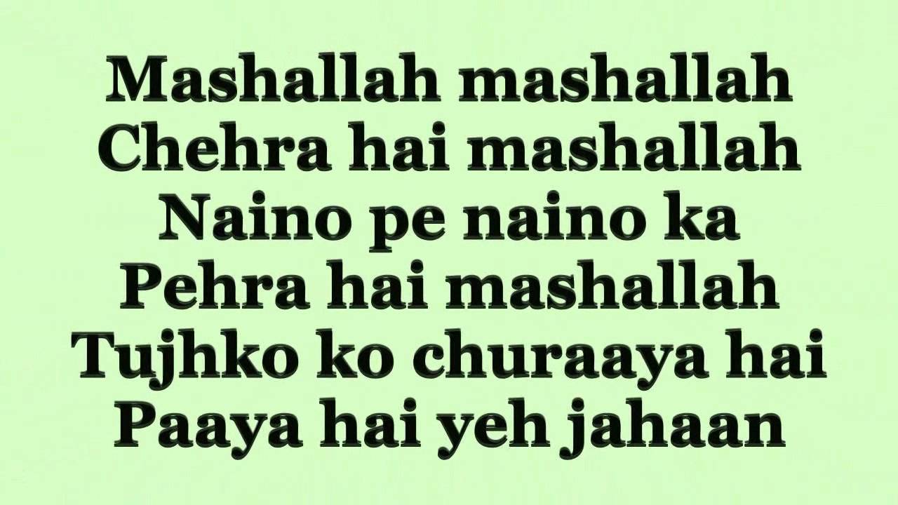 Ek Tha Tiger - Mashallah Lyrics HD  720p