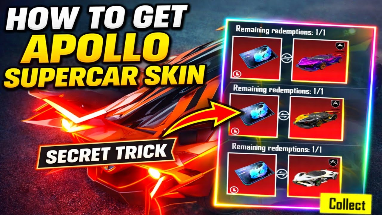 😍HOW TO GET APOLLO SUPERCAR SKIN IN BGMI | SPEED DRIFT EVENT | 10 UC SUPERCAR TRICK | FREE UPGRADE