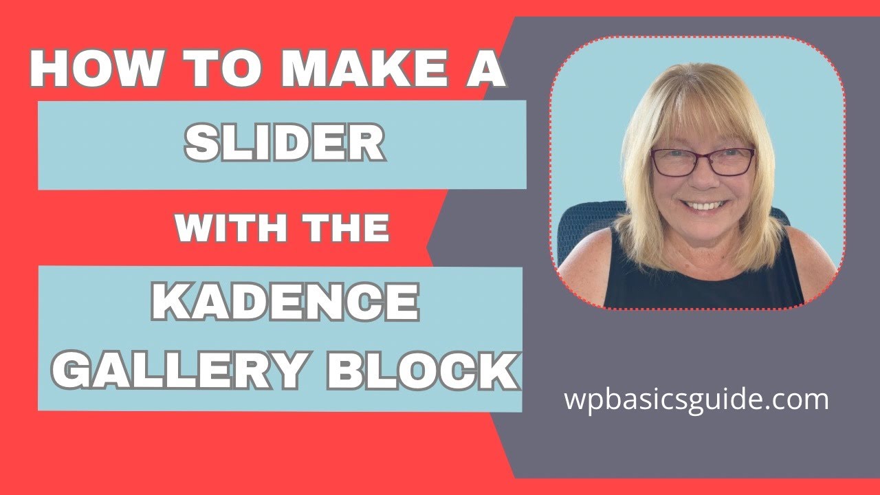 How to make a slider with the Kadence gallery block