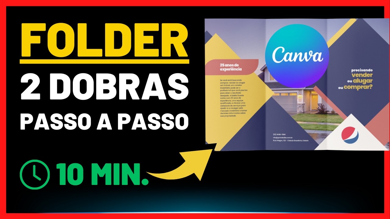 ✅ Como Fazer FOLDER de 2 Dobras no Canva Gratuito - Passo a Passo