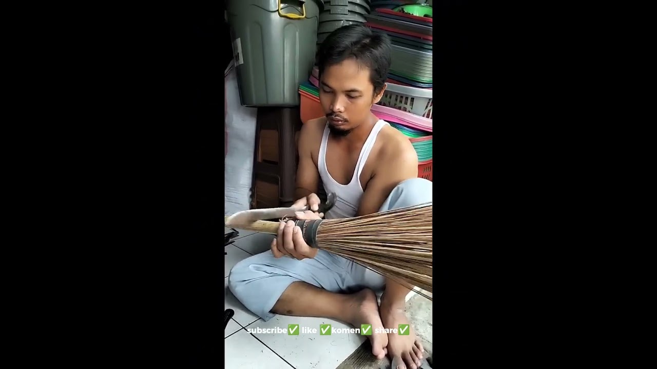 TIPS DAN TRIK CARA MEMBUAT SAPU LIDI GAGANG BAMBU‼️ SUPER KUAT MEKAR ANTI JEBOL ANTI RONTOK 👍