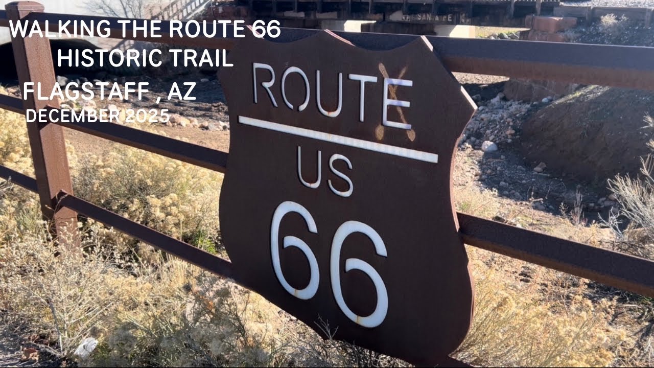 Short walk down the Route 66 Trail in Flagstaff Arizona, Starlite Lanes