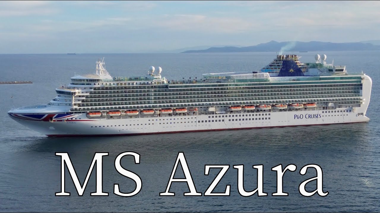 MS Azura in Piraeus, Athens, Greece - by drone [4K]. #cruiseship @POCruises