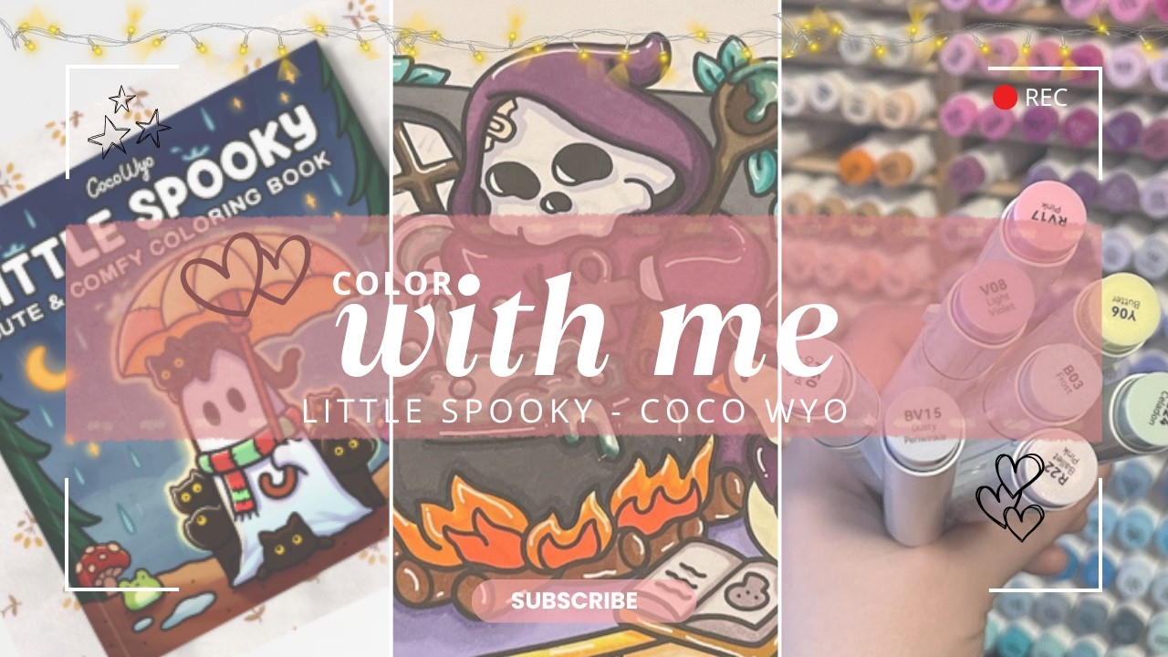 Color with me (ASMR) *Little Spooky* by Coco Wyo- using Ohuhu Markers 🖍️ #adultcoloring #asmr