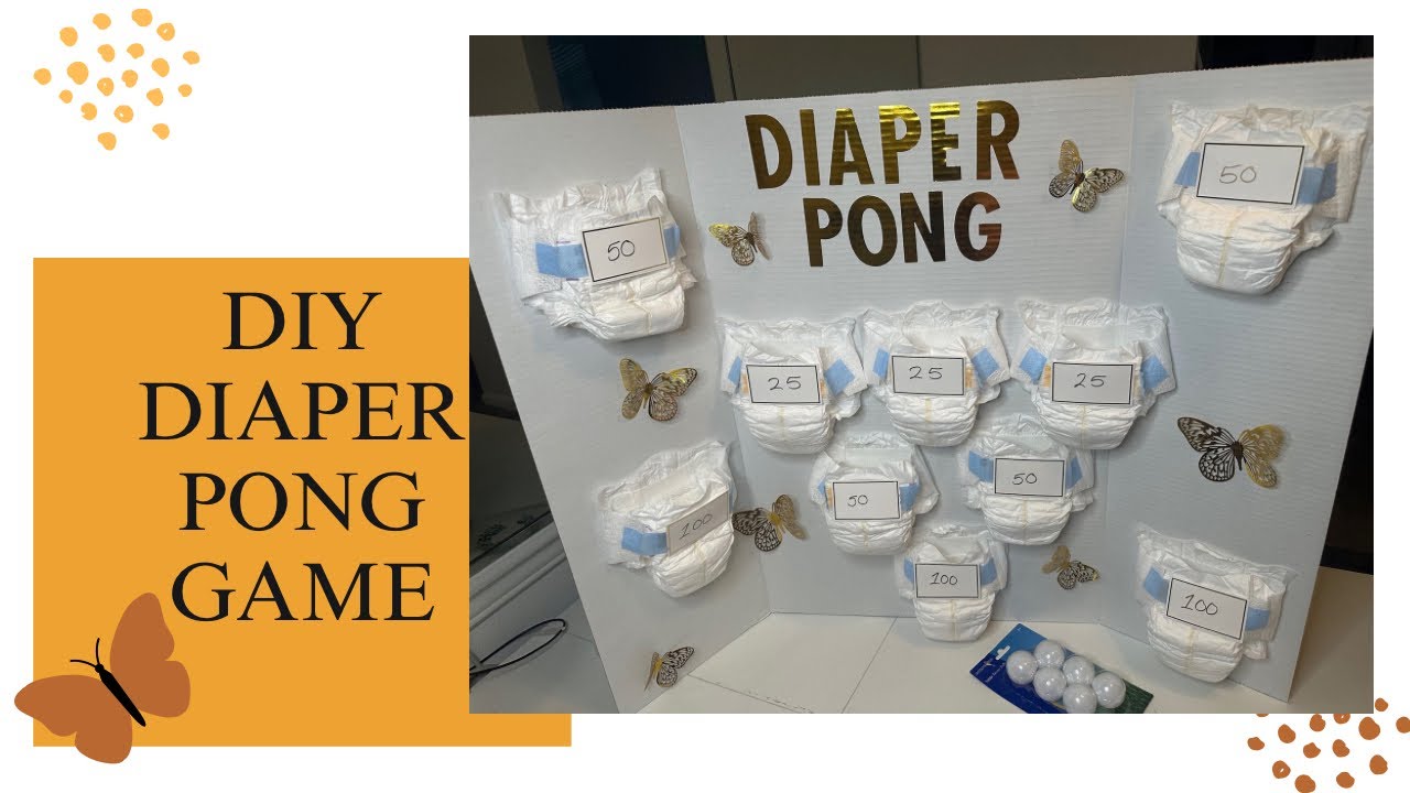 DIY Diaper Pong| Baby Shower Game Idea